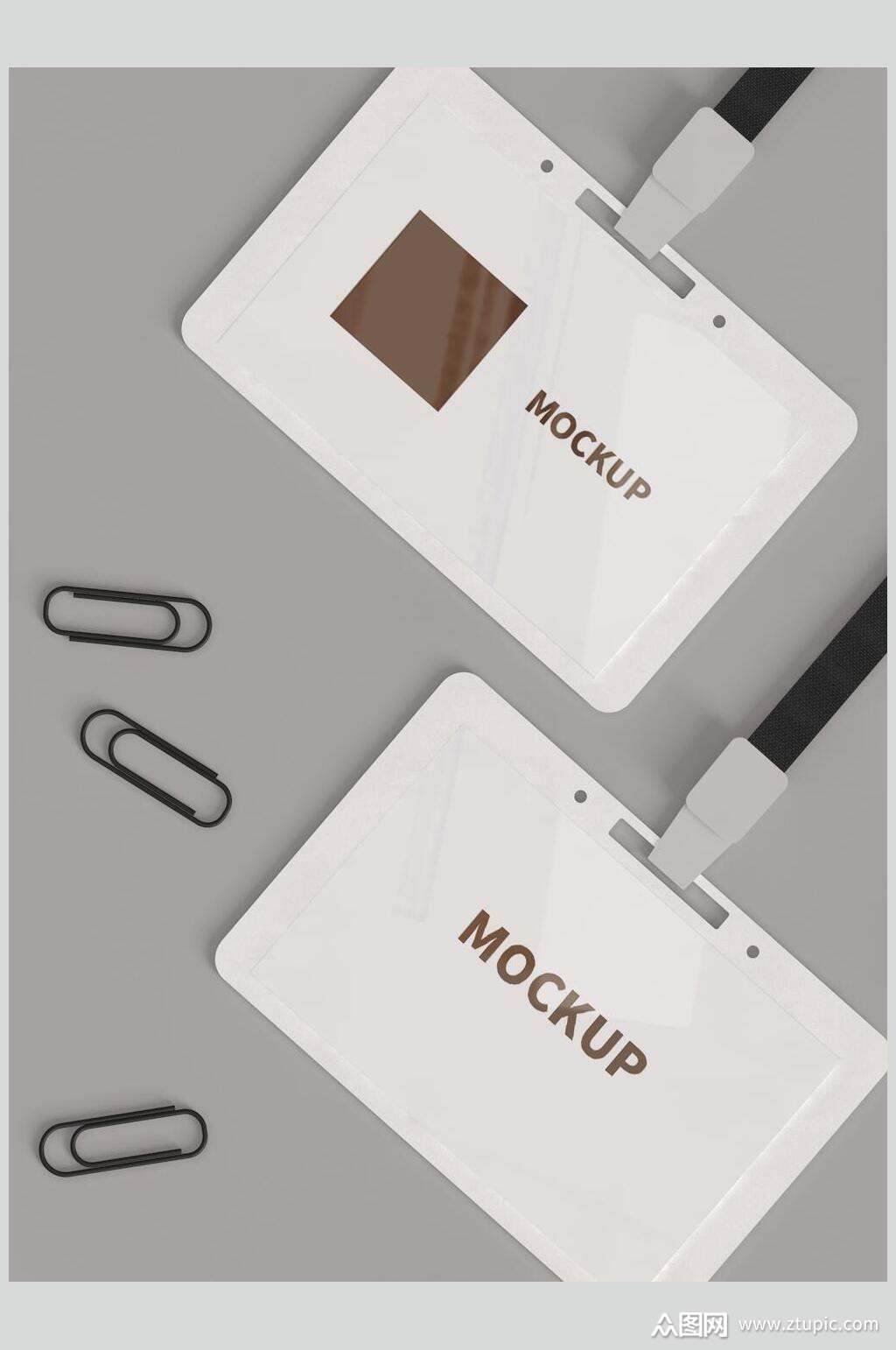 英文工作牌工作证样机素材