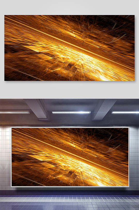 黑金高端商务炫酷放射状光效背景