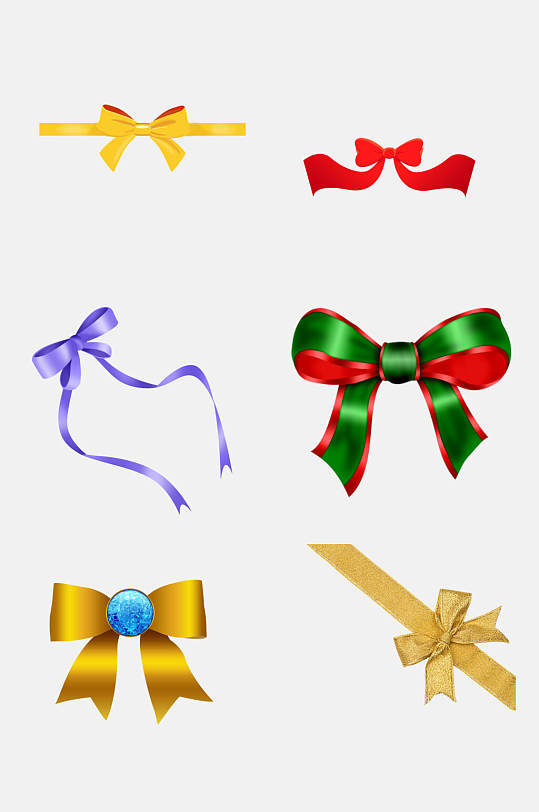 精美蝴蝶结礼品丝带免抠素材