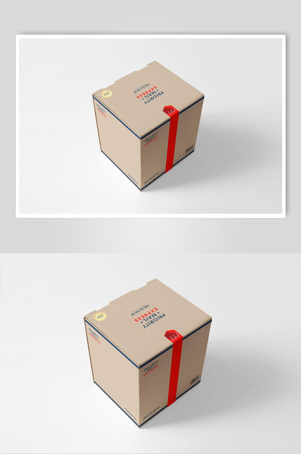 瓦楞纸牛皮纸箱包装企业设计样机简洁瓦楞牛皮纸箱包装盒样机食品包装