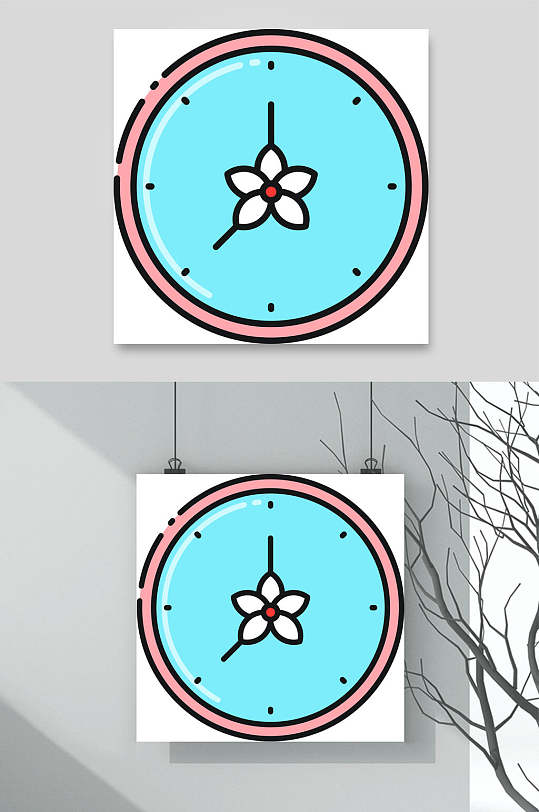 卡通漫画时钟矢量素材