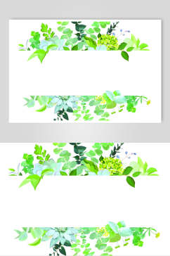 清新创意简洁水彩植物明信片矢量素材
