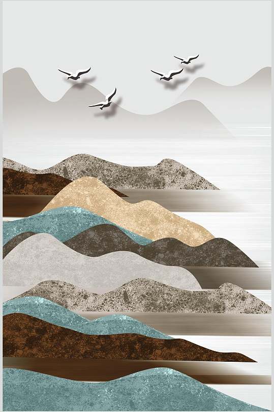 大雁山峰森林自然背景素材-众图网