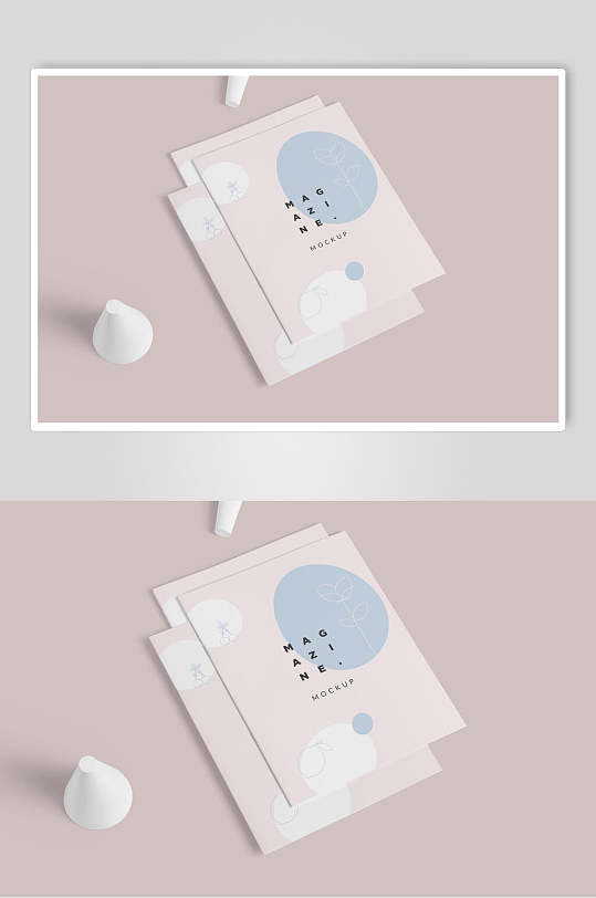 粉色小清新画册封面样机