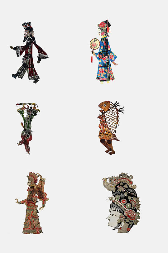 精致皮影戏非遗文化免抠素材