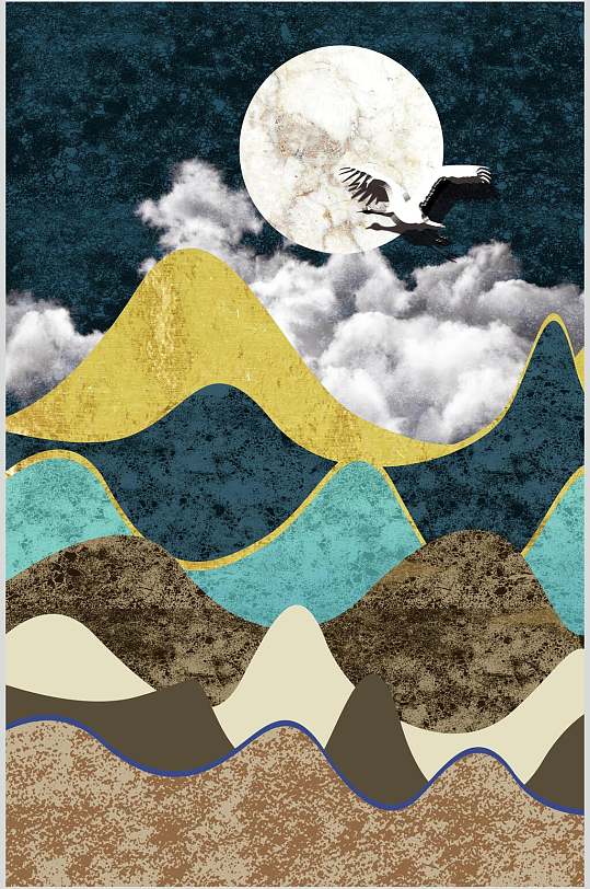 山峰森林自然背景元素-众图网