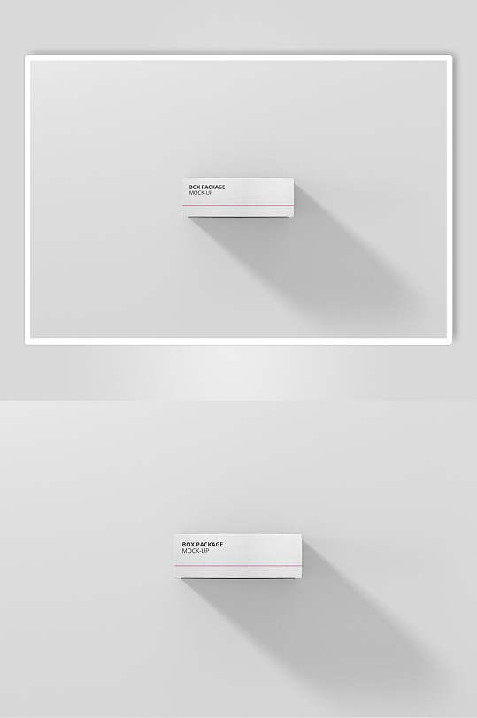 白色极简长方形纸盒样机设计