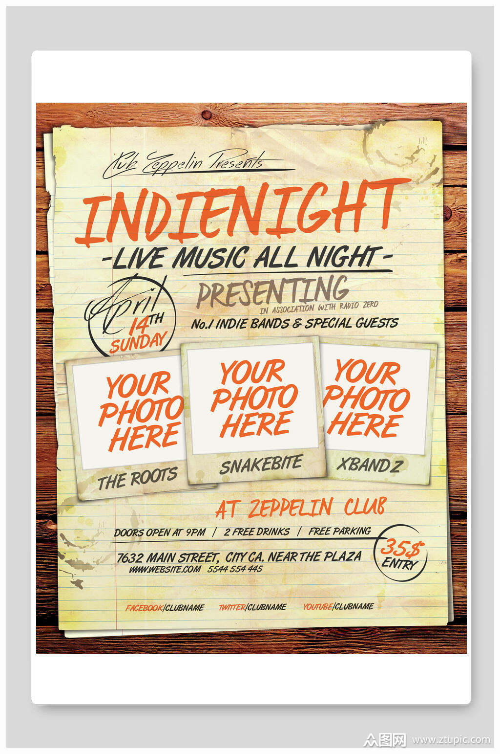 清新黄色英文创意高端简约复古海报素材