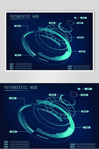 炫酷圆圈英文未来科技数据矢量素材