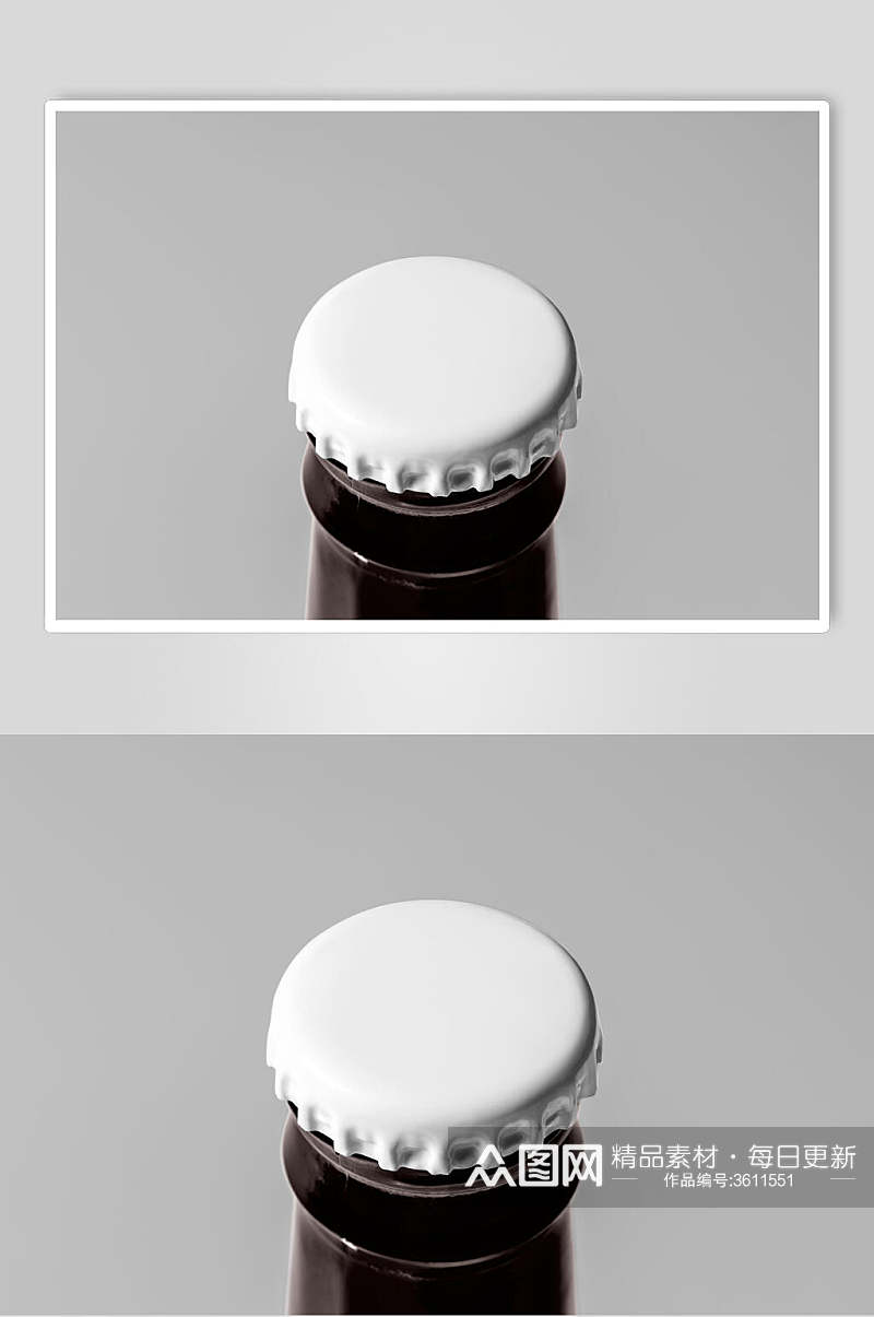 白色瓶盖啤酒瓶体样机素材
