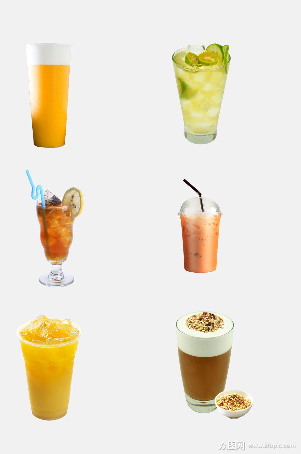 美味美食果汁奶茶饮品免抠素材