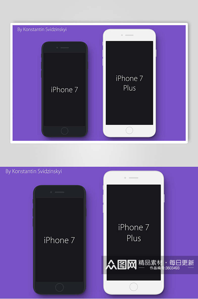 紫色iPhone手机样机素材
