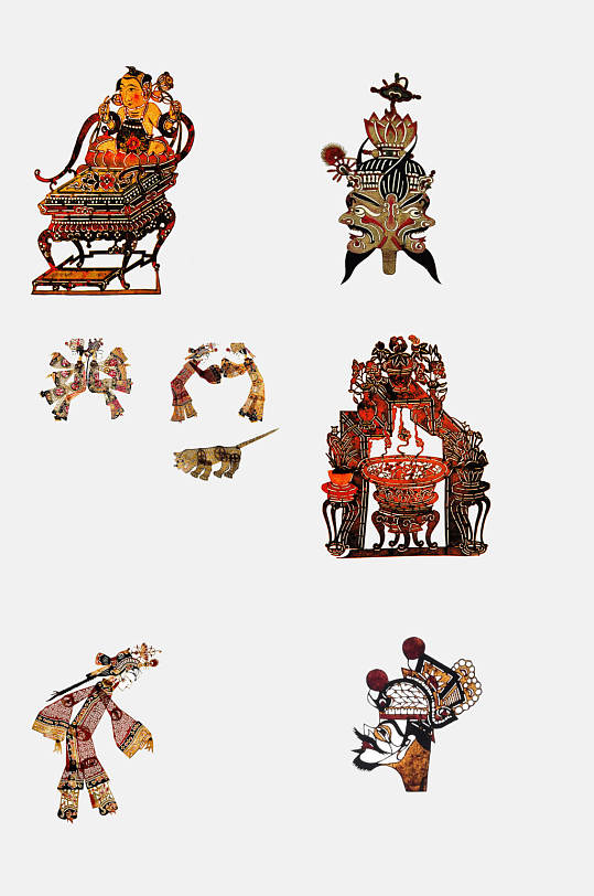 精美大气皮影戏非遗文化免抠素材