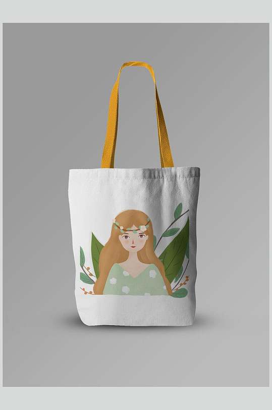 女孩帆布袋手提袋样机-众图网