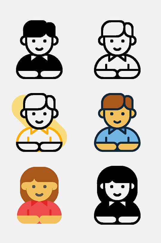 人物学习用品图标免抠素材