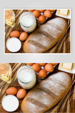 招牌鸡蛋牛奶食材烤面包美食图片