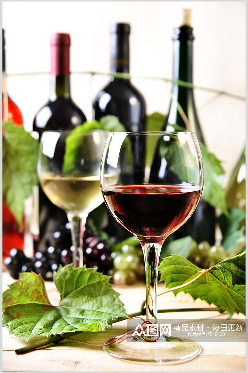 清新美酒食品干红葡萄酒图片素材