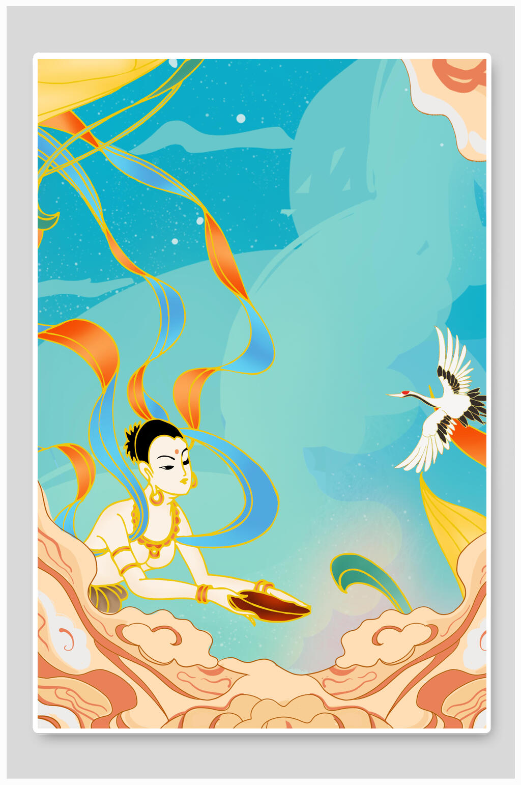 神话国风插画背景素材