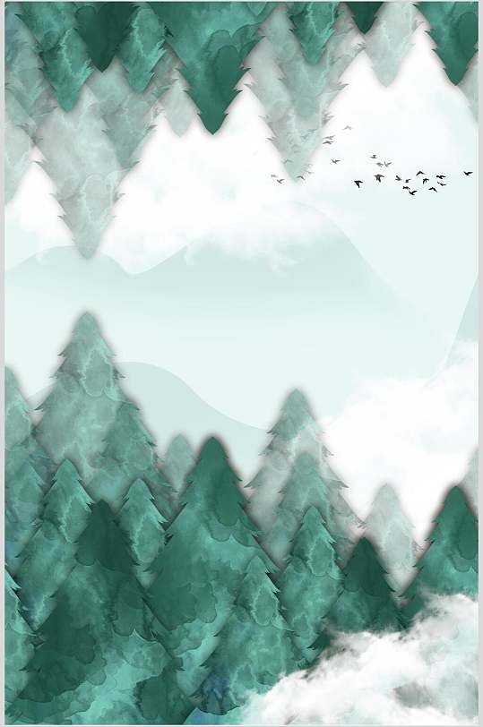 绿色森林自然背景元素-众图网