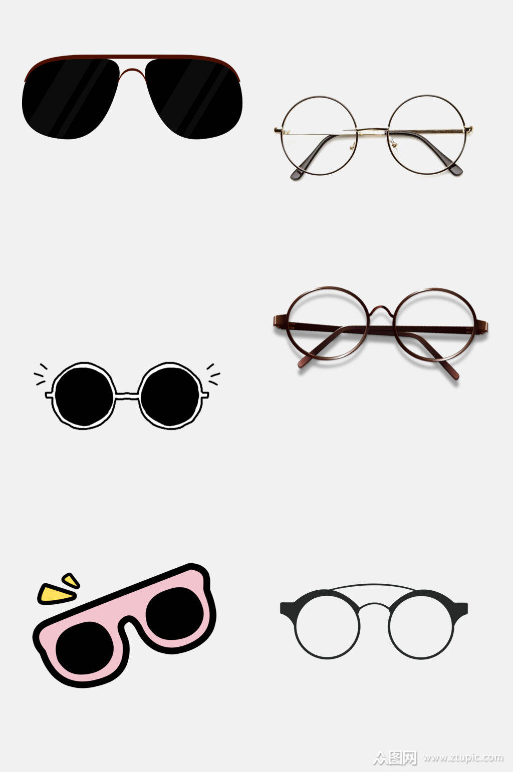 卡通眼睛墨镜免抠素材素材