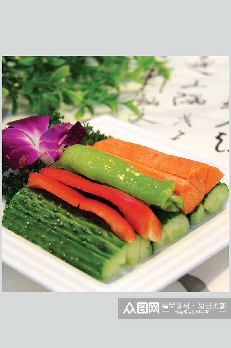 秘制黄瓜条泡菜美食摄影图片素材