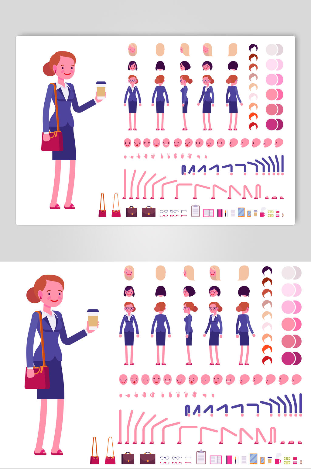 女人人物动作矢量素材素材