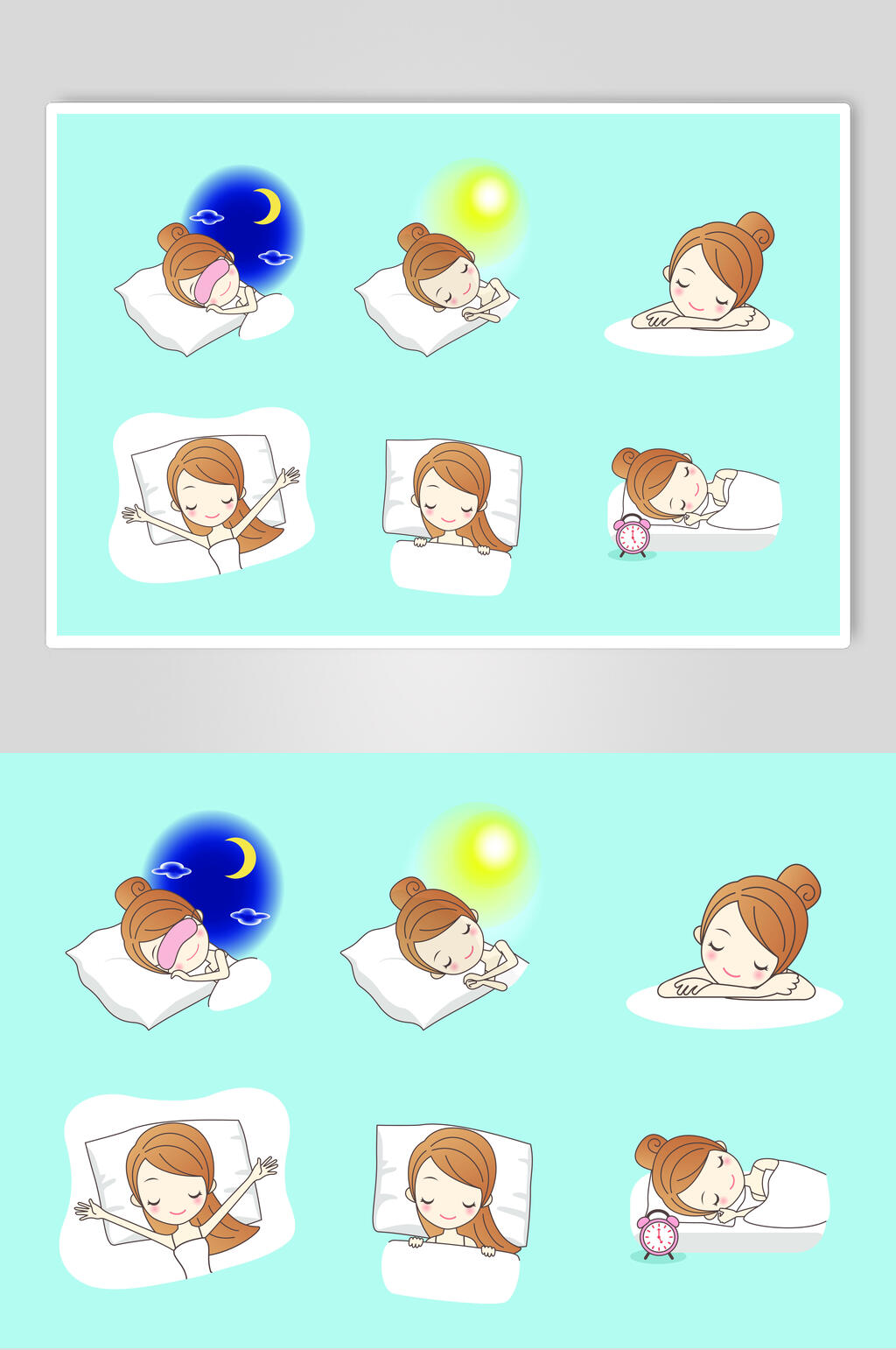 简卡通日常美容人物素材素材