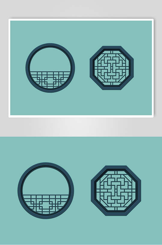 下载古典花纹云纹牡丹花窗格纹变化设计元素雕花窗户中国风窗纹图案