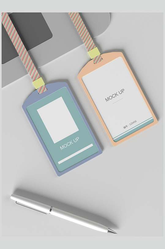 简约工作牌工作证样机