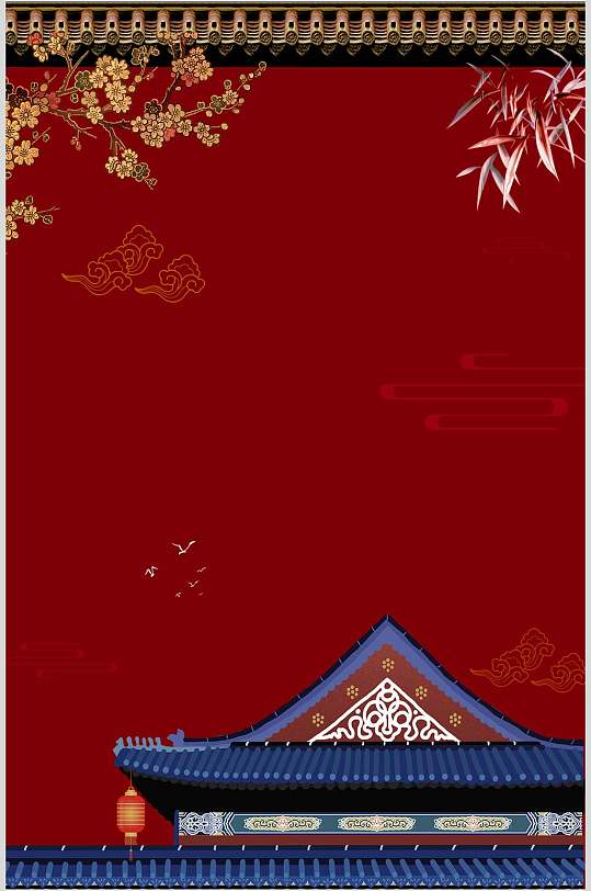 中国风宫墙喜上眉梢装饰画春立即下载故宫宫墙背景立即下载中国红扇子