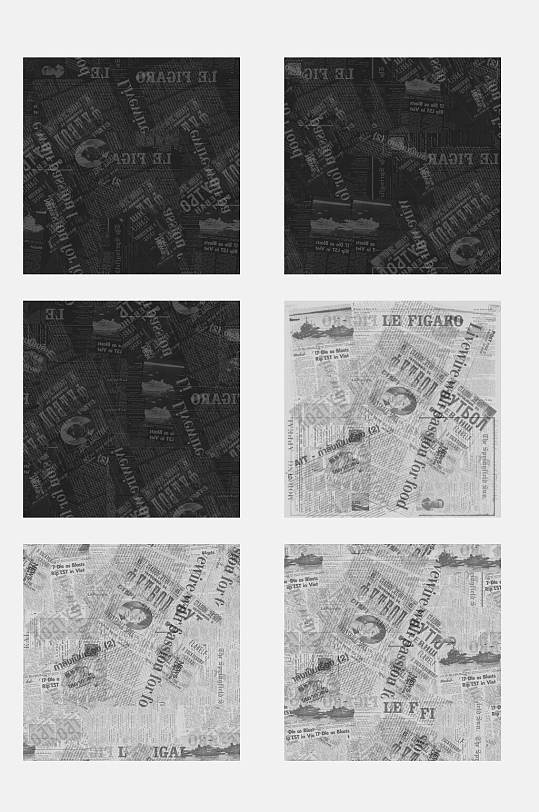 复古报纸拼贴免抠素材