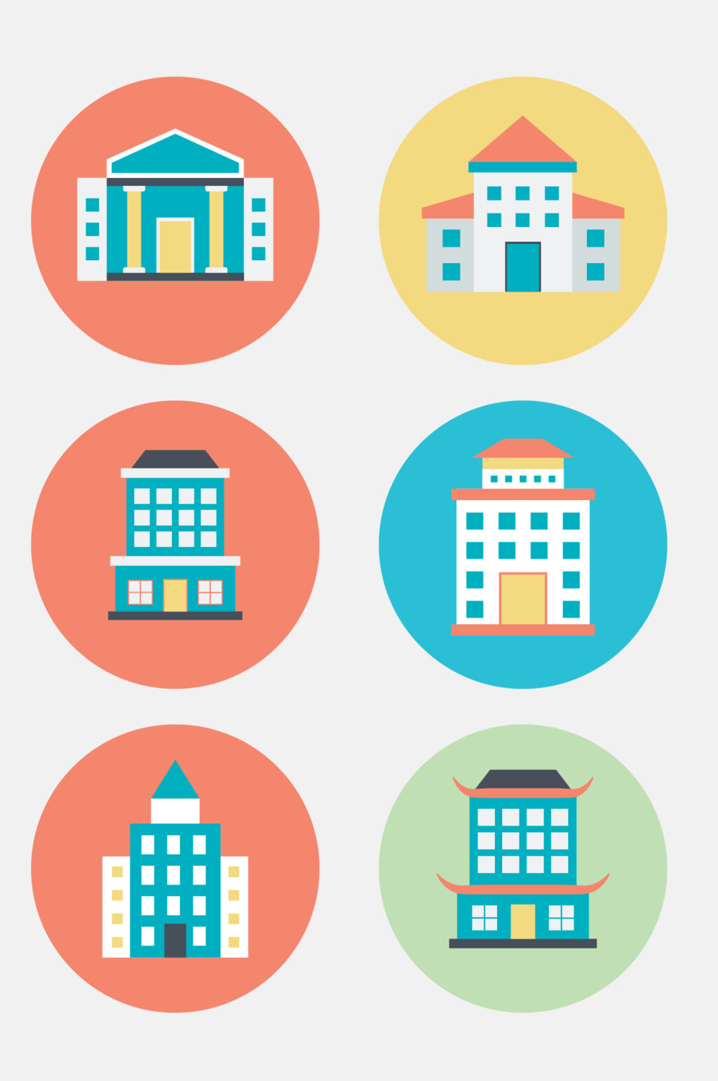 精致建筑房屋图标免抠设计元素素材下载-众图网