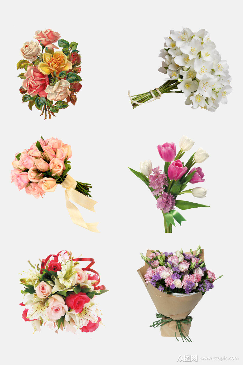 花卉花店婚礼花束免抠素材