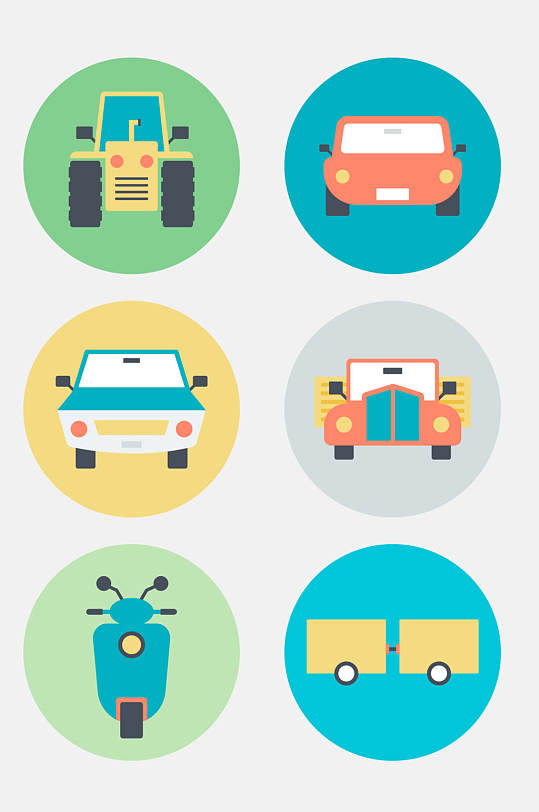 运输交通工具图标6种素材