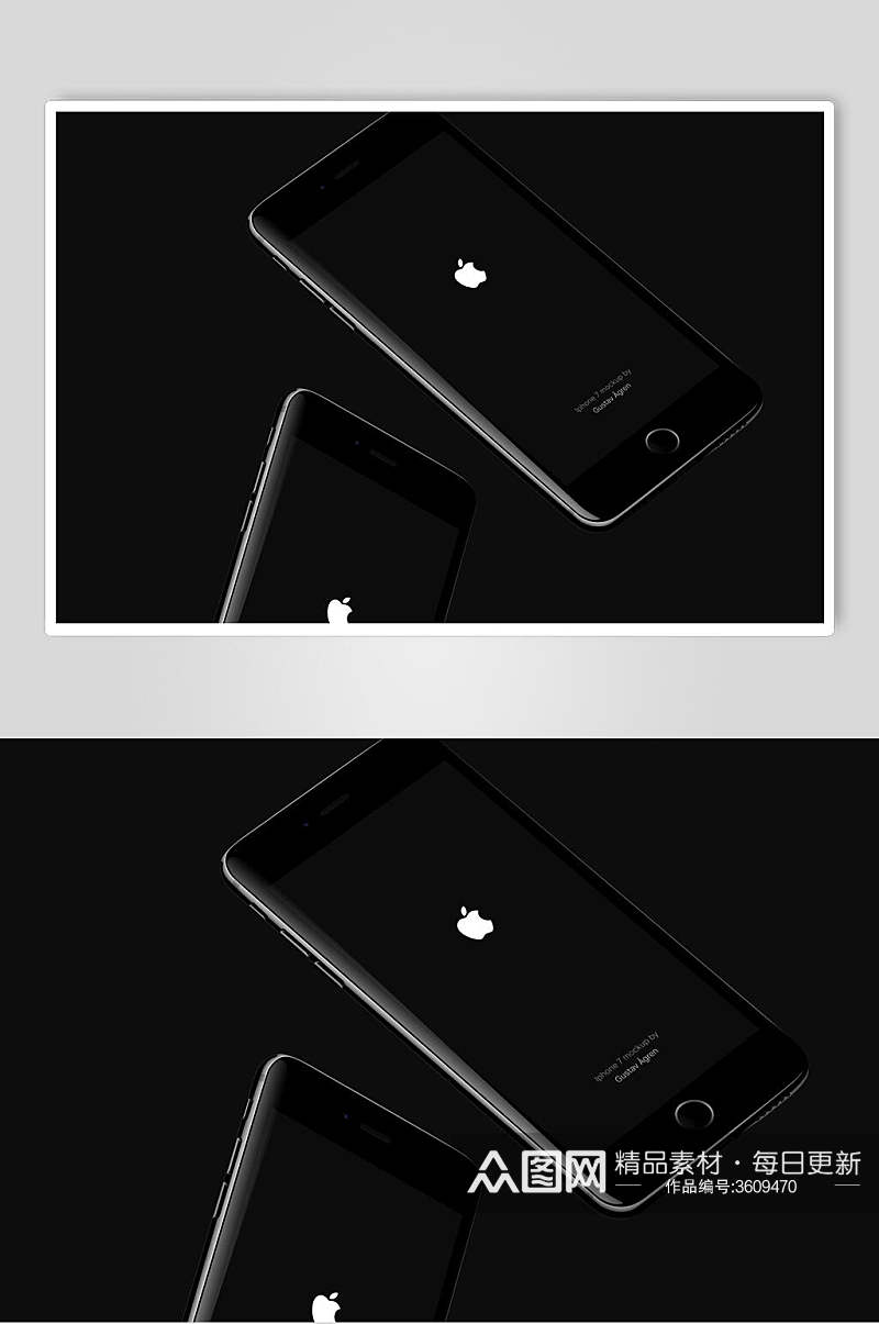 基础黑色iPhone手机样机素材
