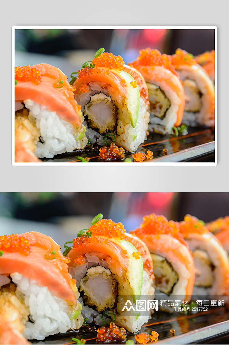 鱼籽寿司日韩料理美食高清图片素材