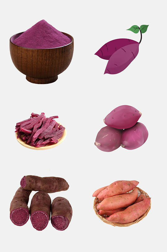 清新高端美食紫薯红薯免抠素材