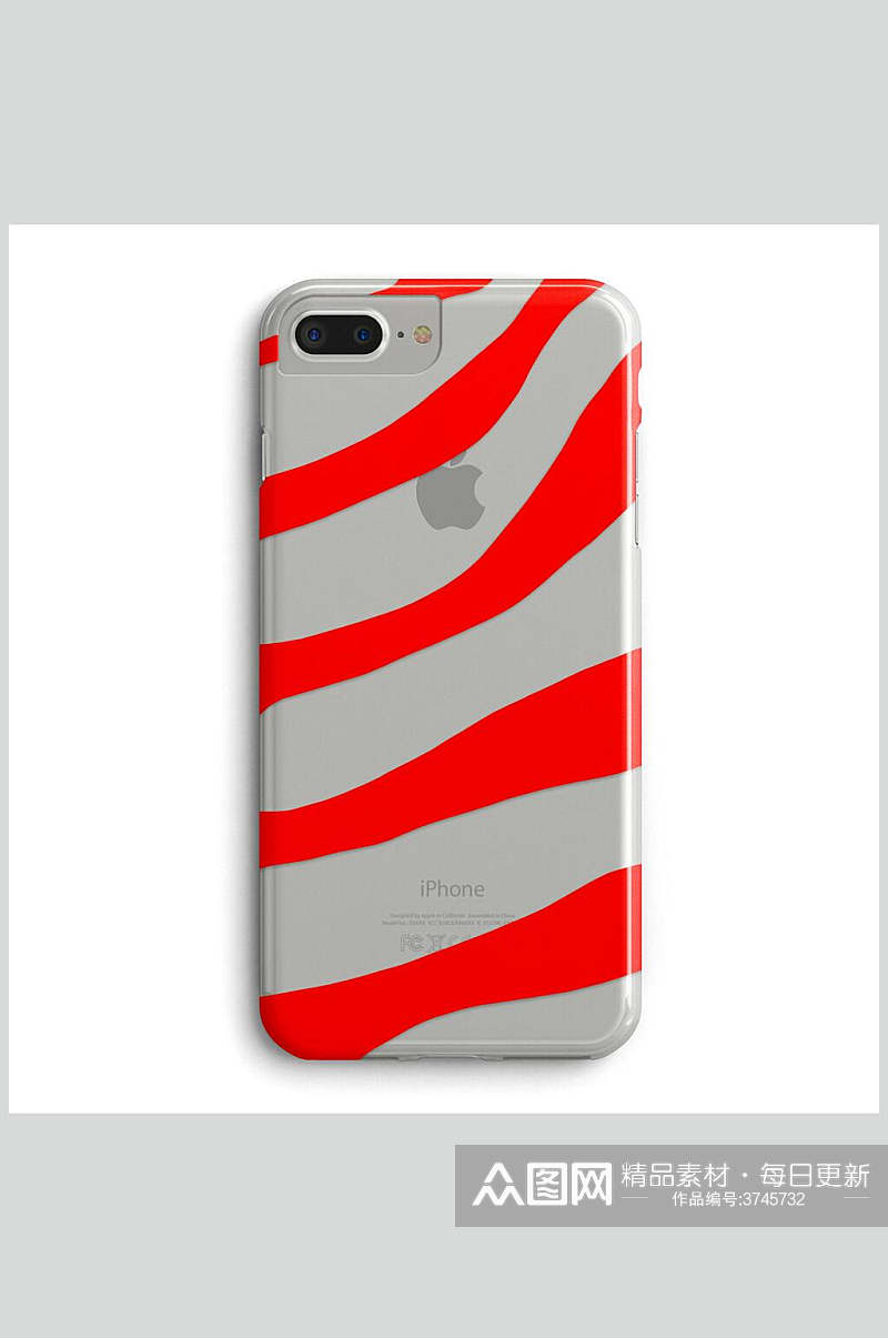 红色苹果手机保护壳样机素材