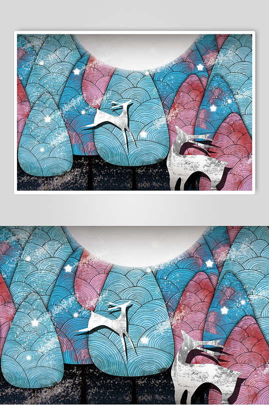 树叶森林自然背景元素-众图网