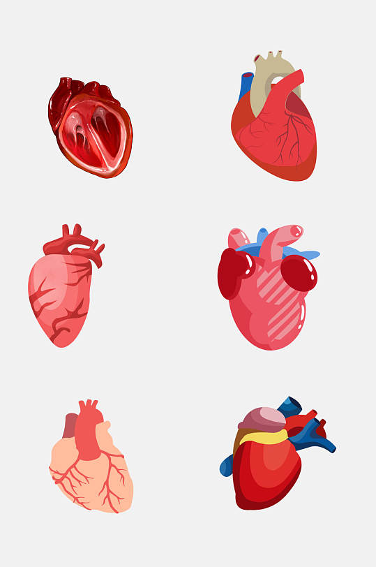 清新卡通心脏器官免抠素材