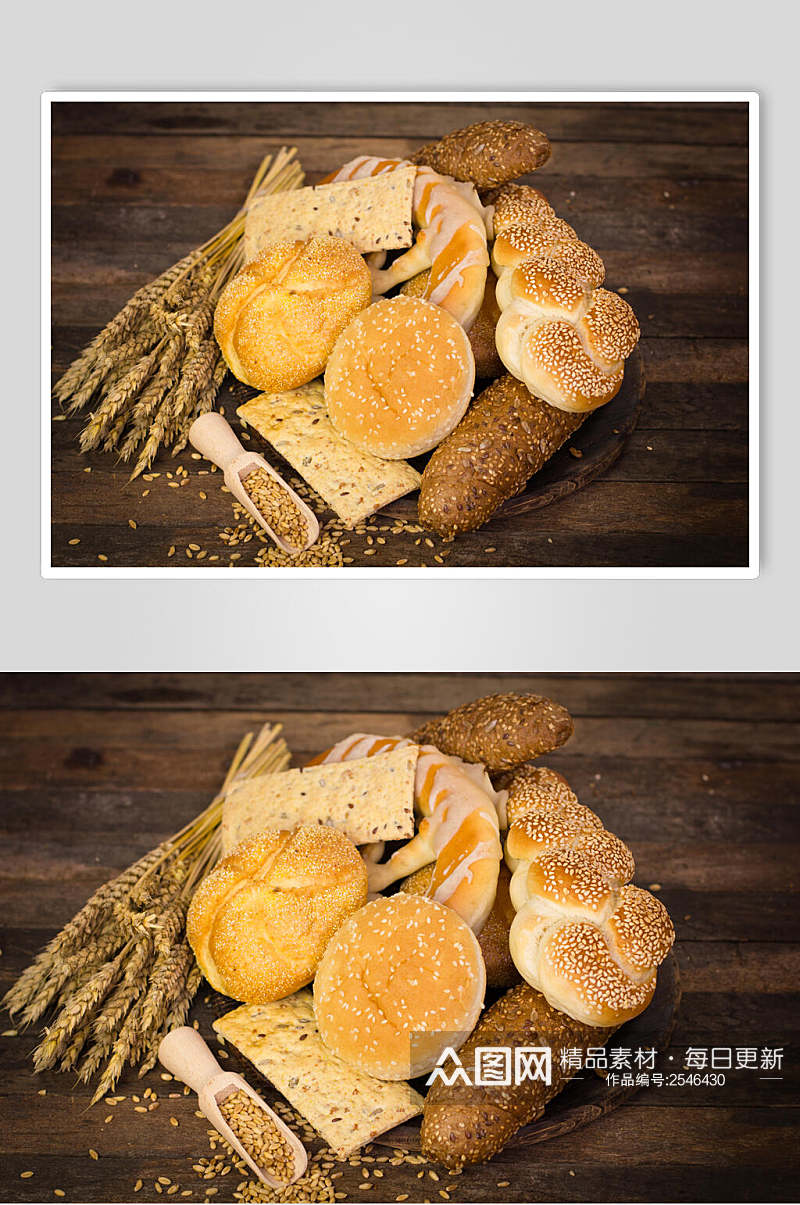 招牌美味烤面包美食图片素材