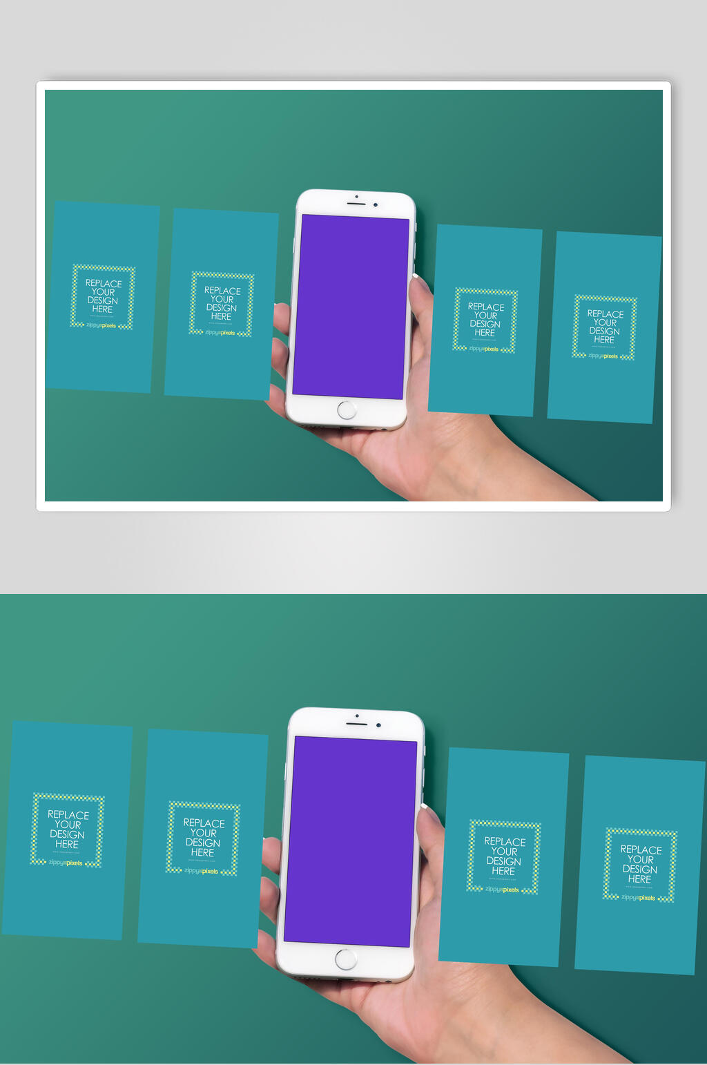 紫色APP页面展示样机素材