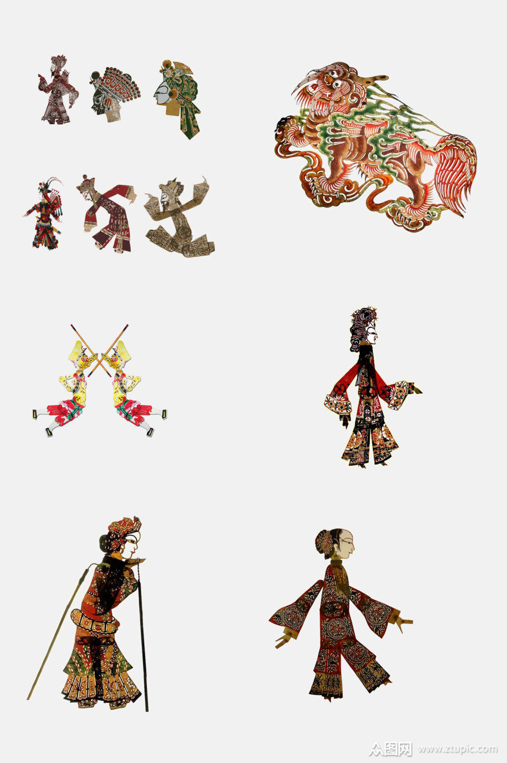 民族风皮影戏非遗文化免抠素材模板下载-编号2657544-众图网