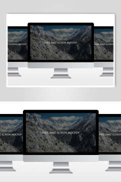 雪山iMac电脑页面展示样机