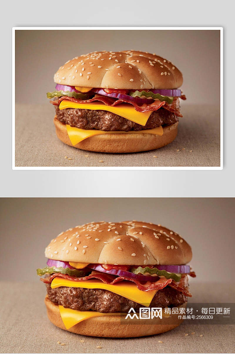 美味牛排汉堡摄影图片素材
