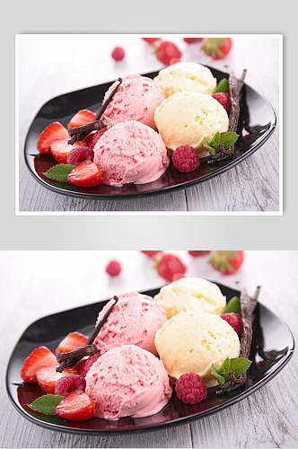 健康美味水果冰淇淋摄影图片