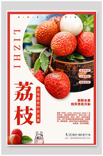 荔枝水果食物宣传海报