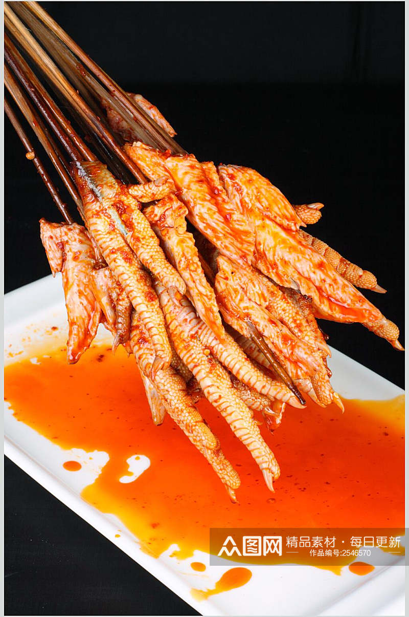 鸡爪烧烤串串美食高清图片素材