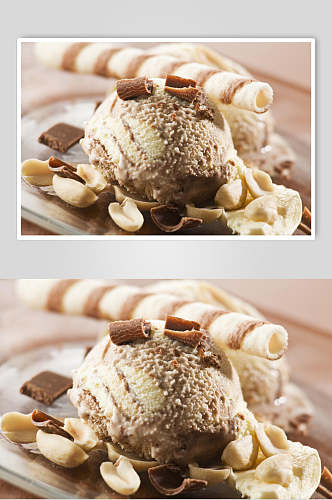巧克力坚果冰淇淋食品图片