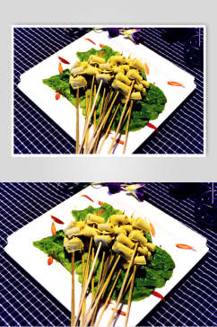 鸭肠烧烤串串美食食物图片